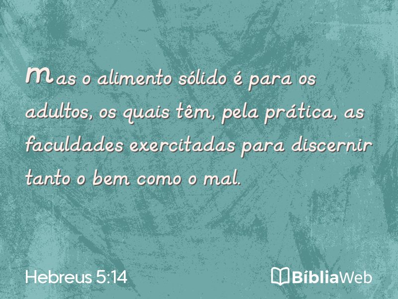 Hebreus 5:14 em imagem para compartilhar