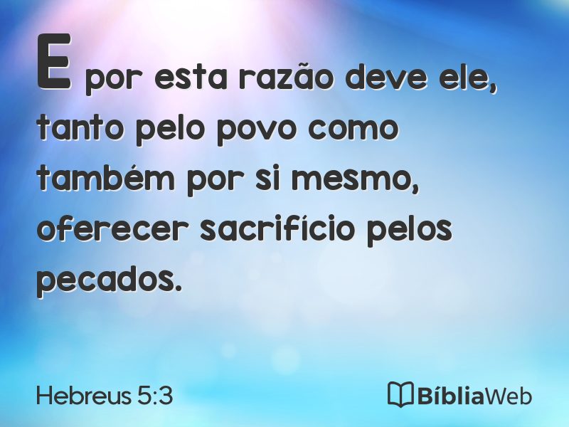 Hebreus 5:3 em imagem para compartilhar