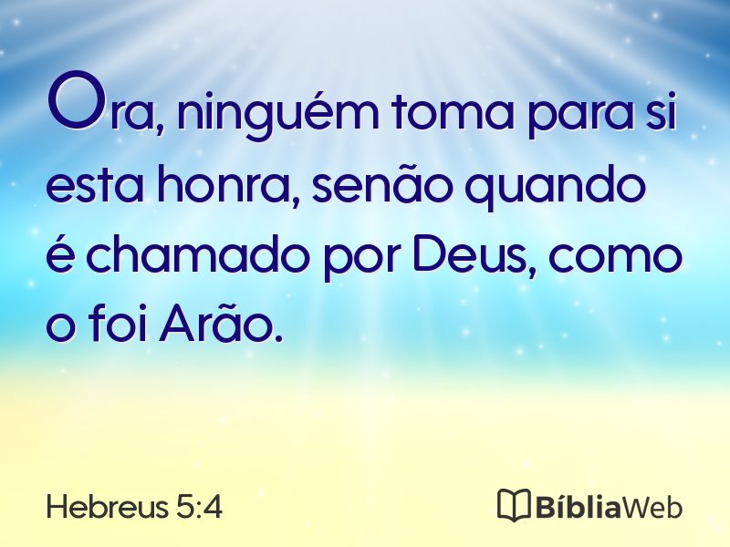 Hebreus 5:4 em imagem para compartilhar