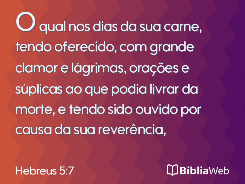 Hebreus 5:7 em imagem para compartilhar