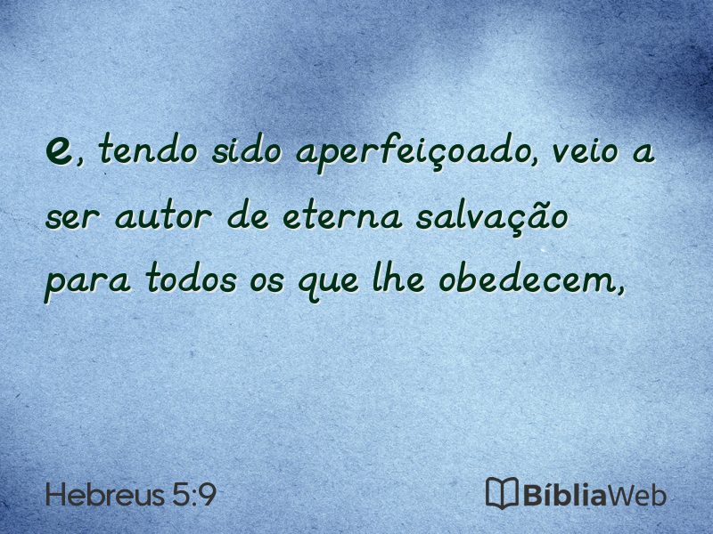 Hebreus 5:9 em imagem para compartilhar