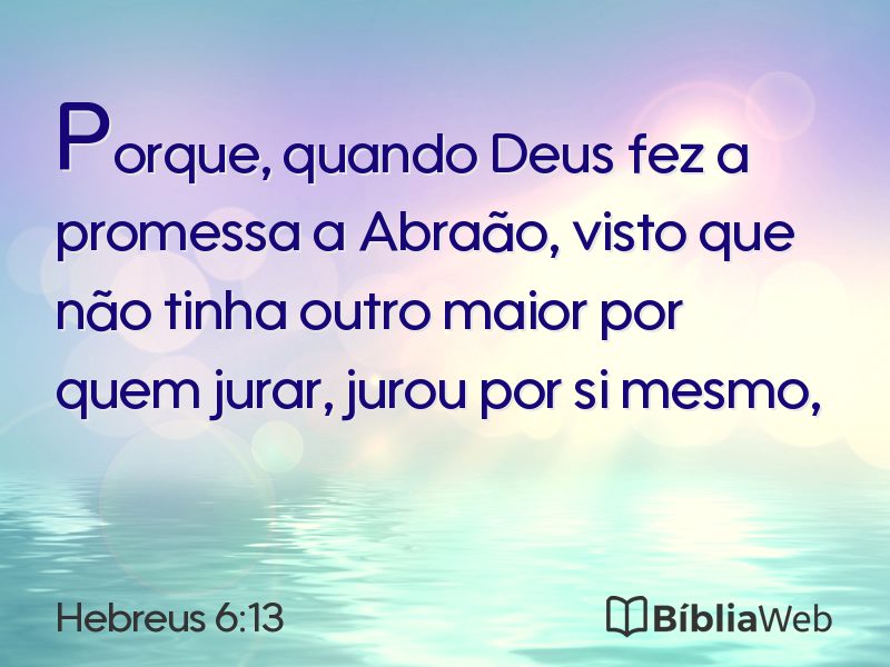 Hebreus 6:13 em imagem para compartilhar
