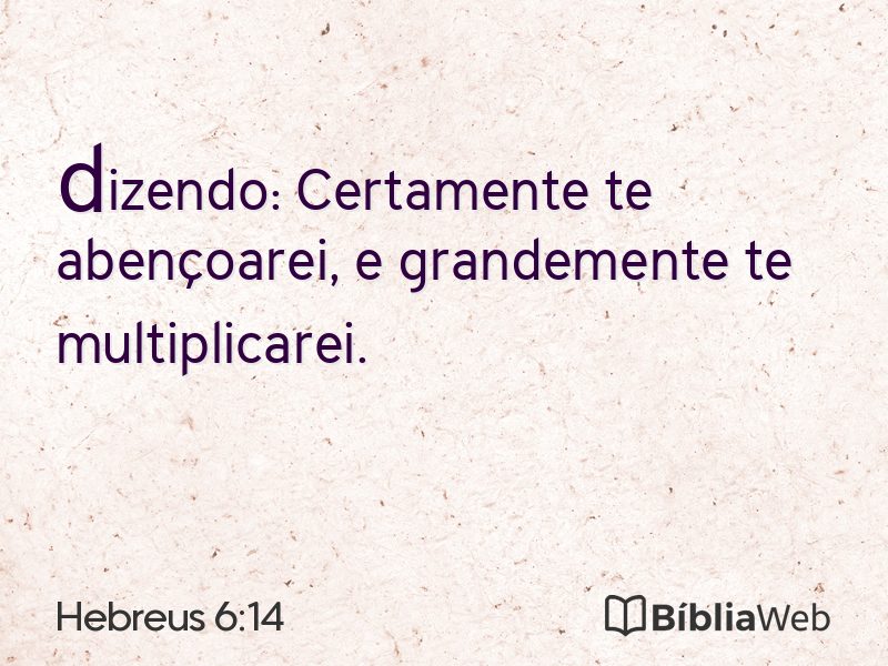 Hebreus 6:14 em imagem para compartilhar