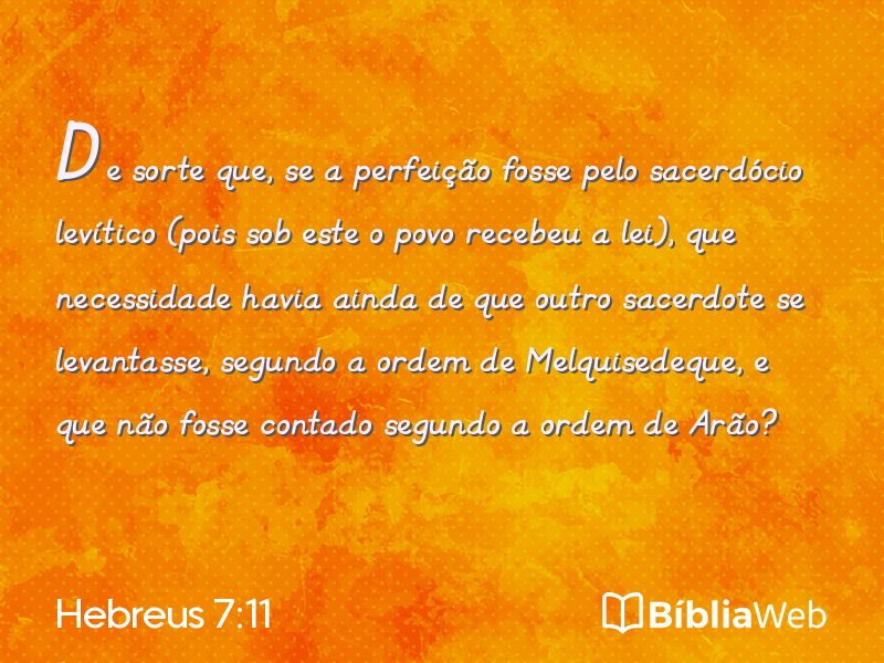 Hebreus 7:11 em imagem para compartilhar