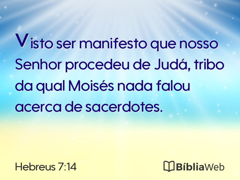 Hebreus 7:14 em imagem para compartilhar