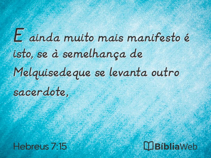 Hebreus 7:15 em imagem para compartilhar