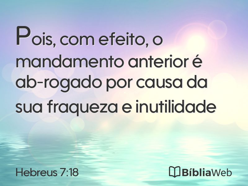 Hebreus 7:18 em imagem para compartilhar