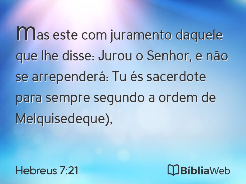 Hebreus 7:21 em imagem para compartilhar
