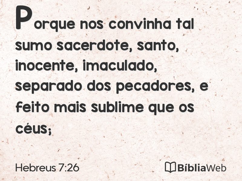 Hebreus 7:26 em imagem para compartilhar