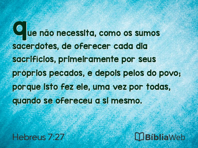 Hebreus 7:27 em imagem para compartilhar