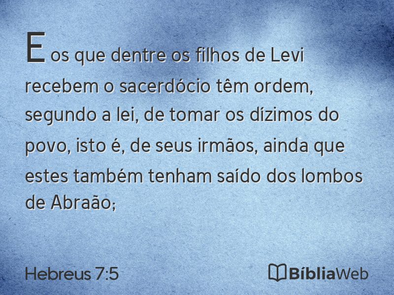 Hebreus 7:5 em imagem para compartilhar