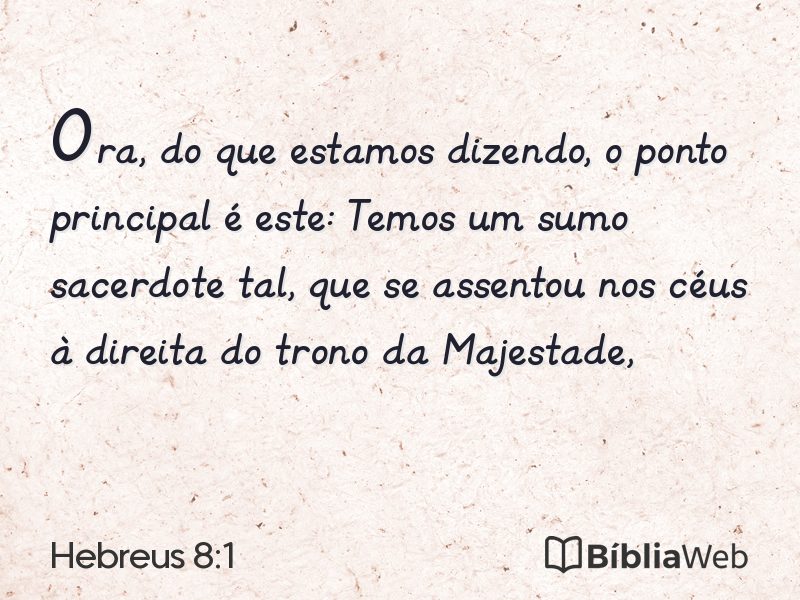 Hebreus 8:1 em imagem para compartilhar