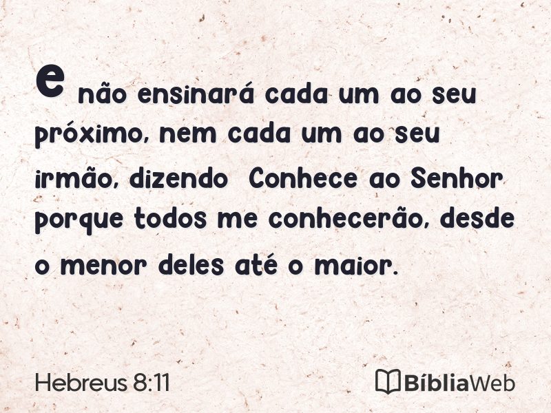 Hebreus 8:11 em imagem para compartilhar