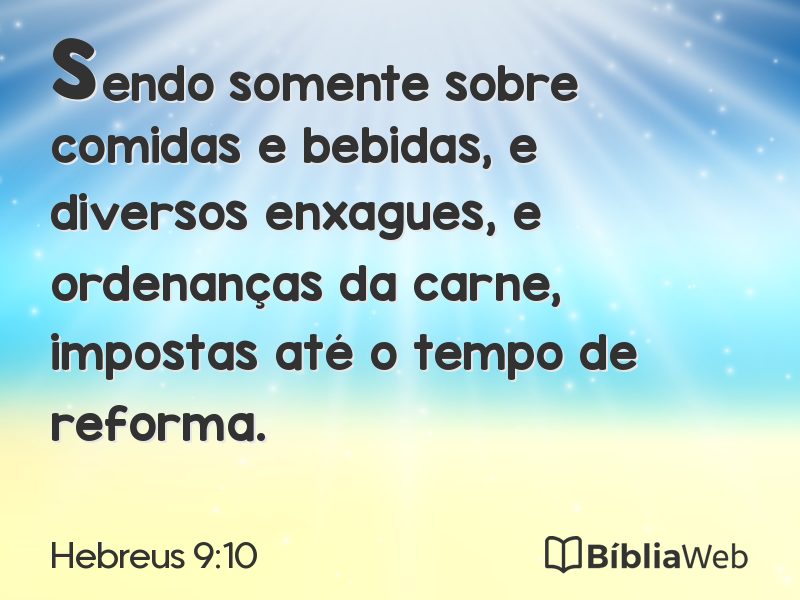 Hebreus 9:10 em imagem para compartilhar
