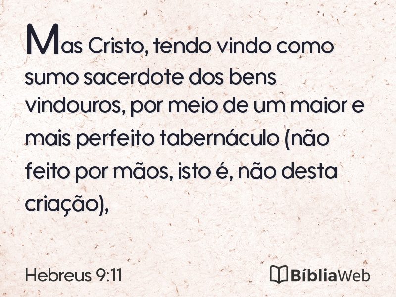 Hebreus 9:11 em imagem para compartilhar