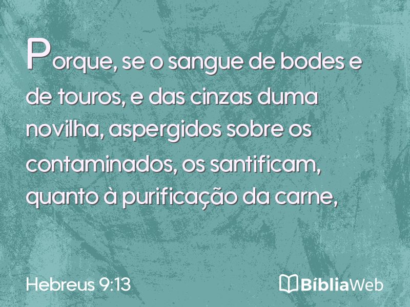 Hebreus 9:13 em imagem para compartilhar