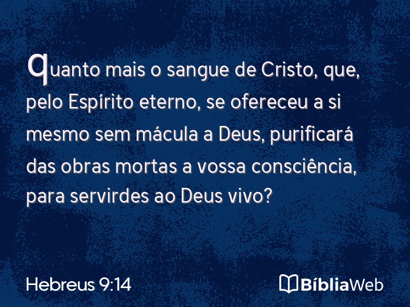 Hebreus 9:14 em imagem para compartilhar