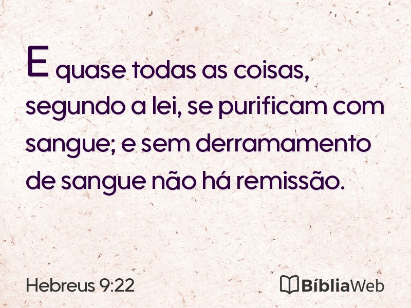 Hebreus 9:22 em imagem para compartilhar