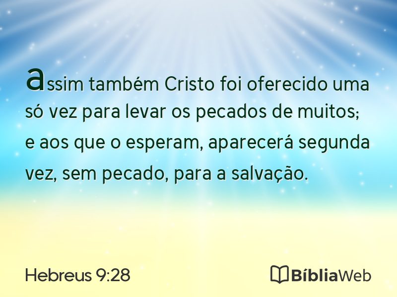Hebreus 9:28 em imagem para compartilhar