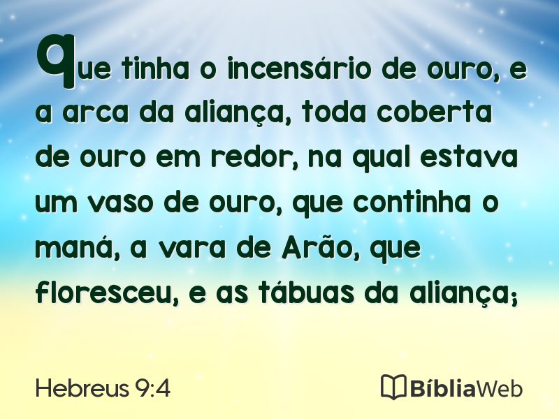 Hebreus 9:4 em imagem para compartilhar