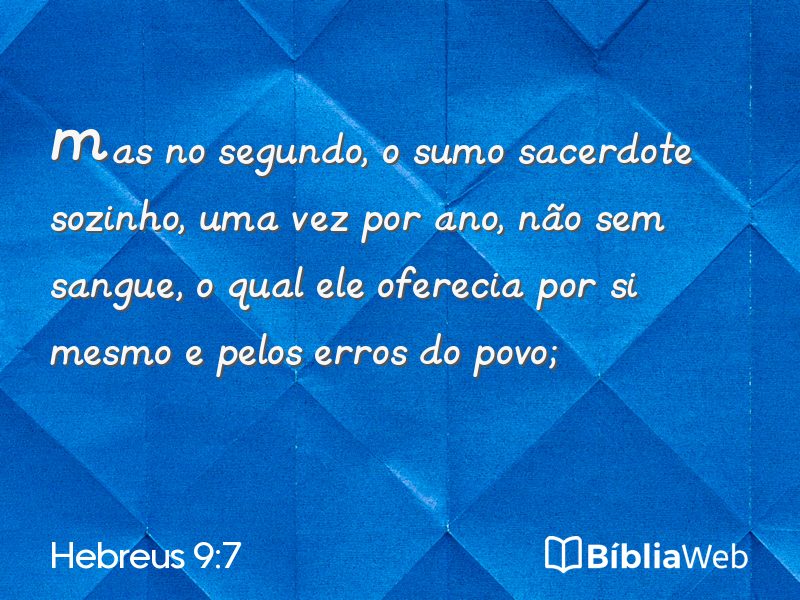 Hebreus 9:7 em imagem para compartilhar