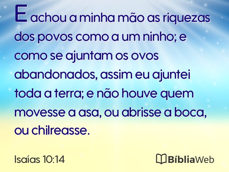 Isaías 10:14 em imagem para compartilhar