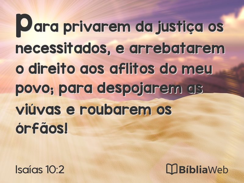 Isaías 10:2 em imagem para compartilhar