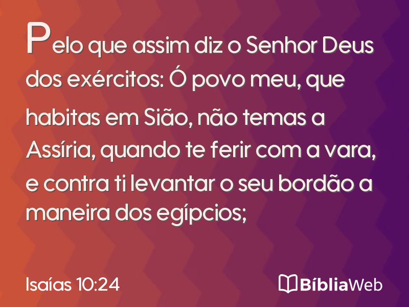 Isaías 10:24 em imagem para compartilhar