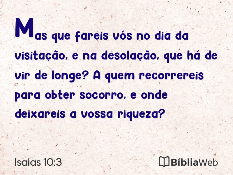 Isaías 10:3 em imagem para compartilhar