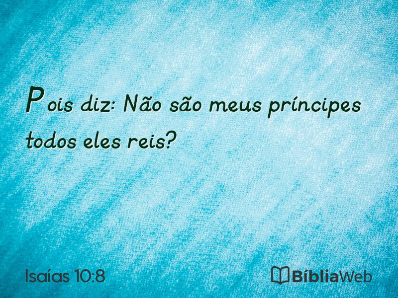 Isaías 10:8 em imagem para compartilhar