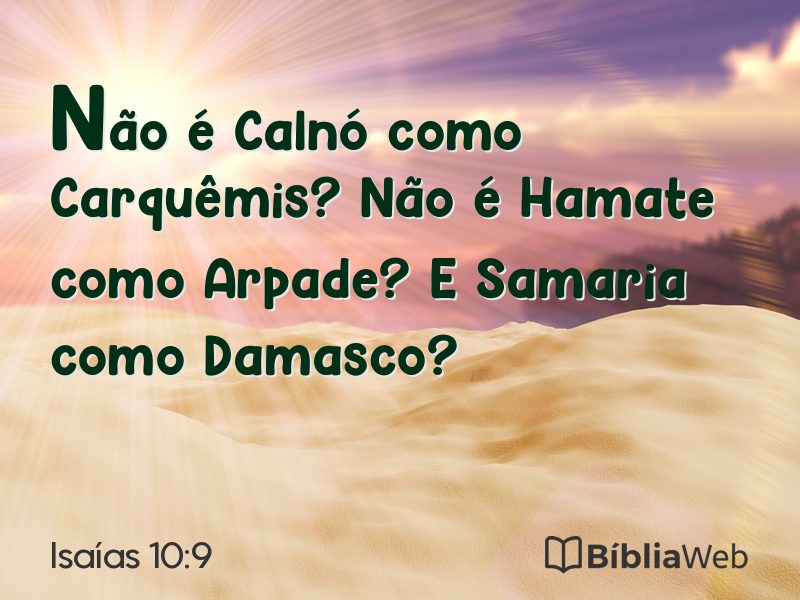 Isaías 10:9 em imagem para compartilhar