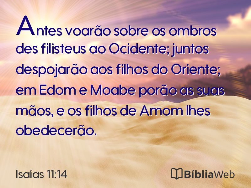 Isaías 11:14 em imagem para compartilhar