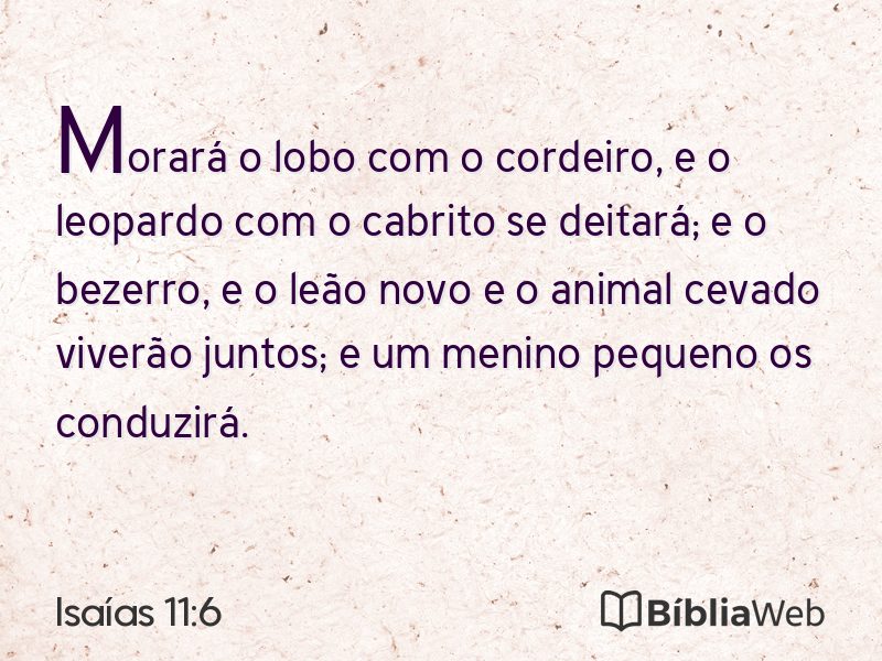 Isaías 11:6 em imagem para compartilhar