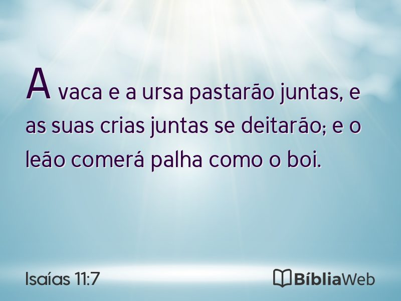 Isaías 11:7 em imagem para compartilhar
