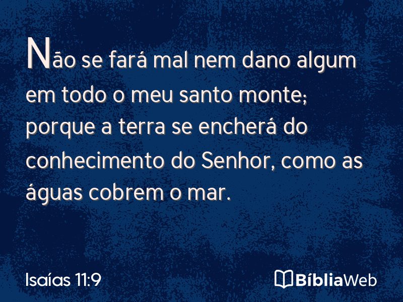 Isaías 11:9 em imagem para compartilhar