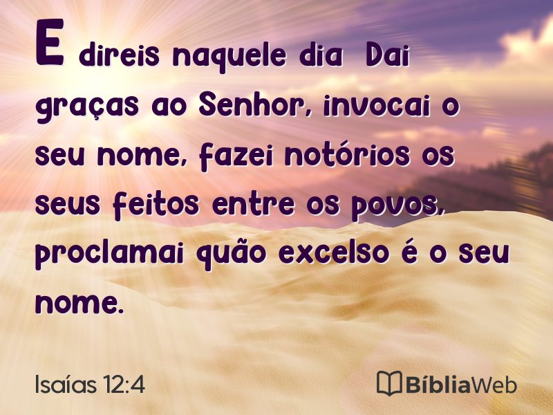 Isaías 12:4 em imagem para compartilhar