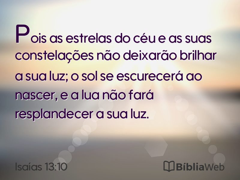 Isaías 13:10 em imagem para compartilhar