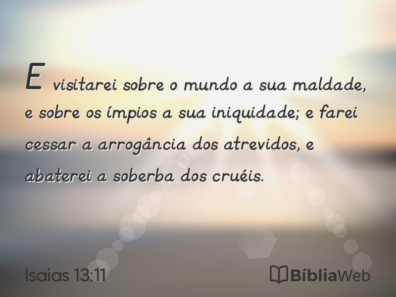 Isaías 13:11 em imagem para compartilhar