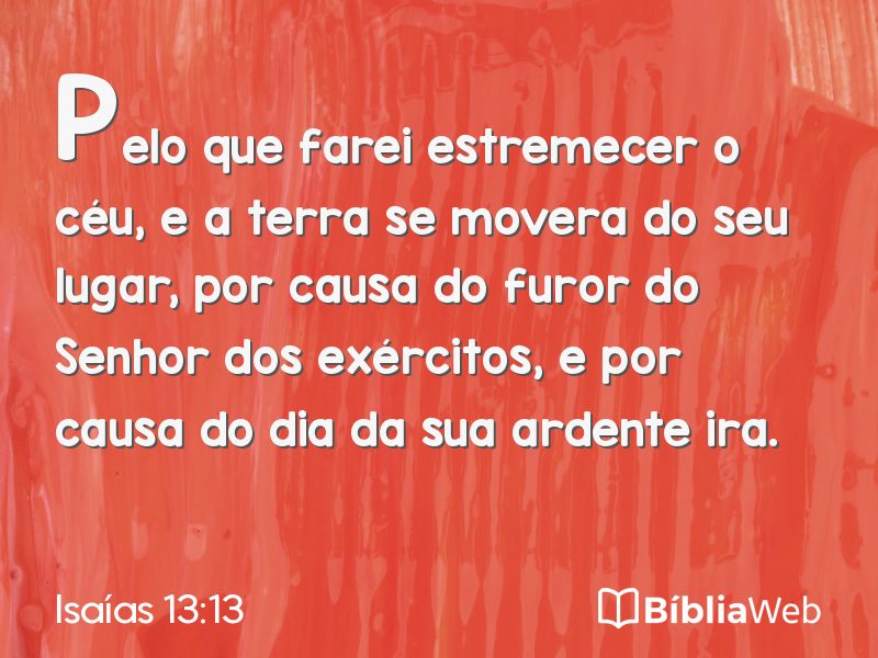 Isaías 13:13 em imagem para compartilhar
