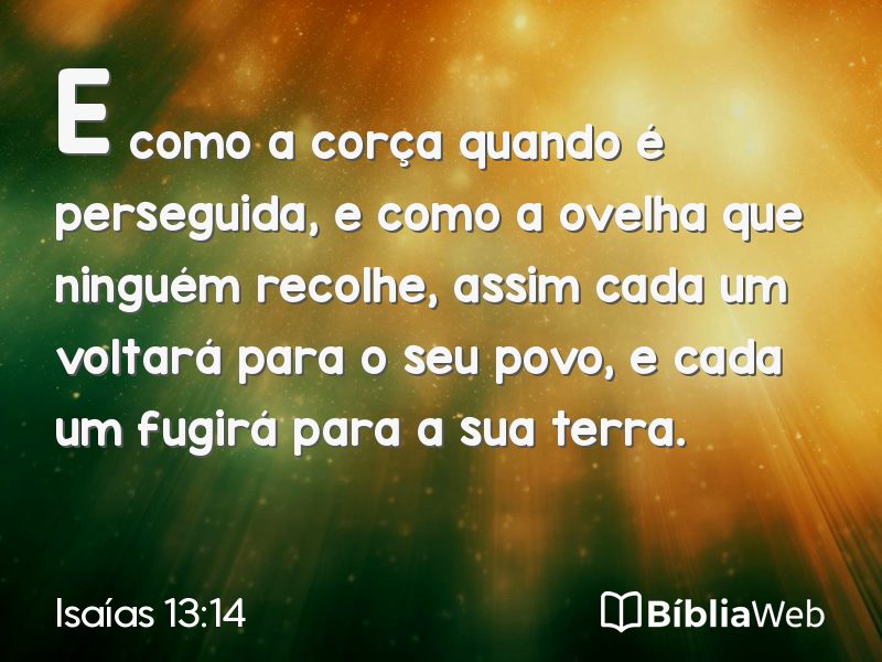 Isaías 13:14 em imagem para compartilhar