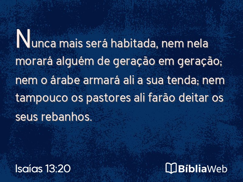 Isaías 13:20 em imagem para compartilhar