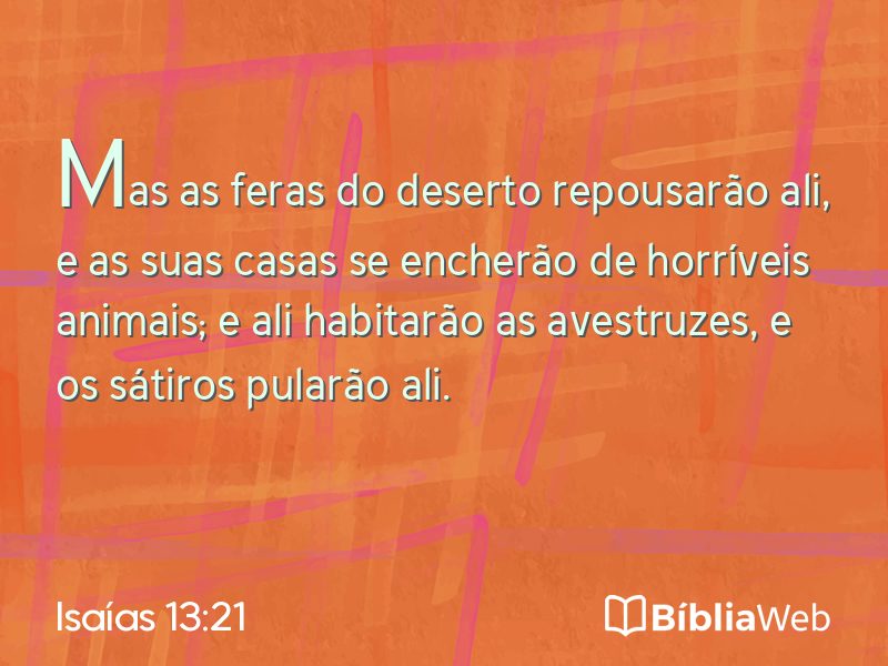 Isaías 13:21 em imagem para compartilhar