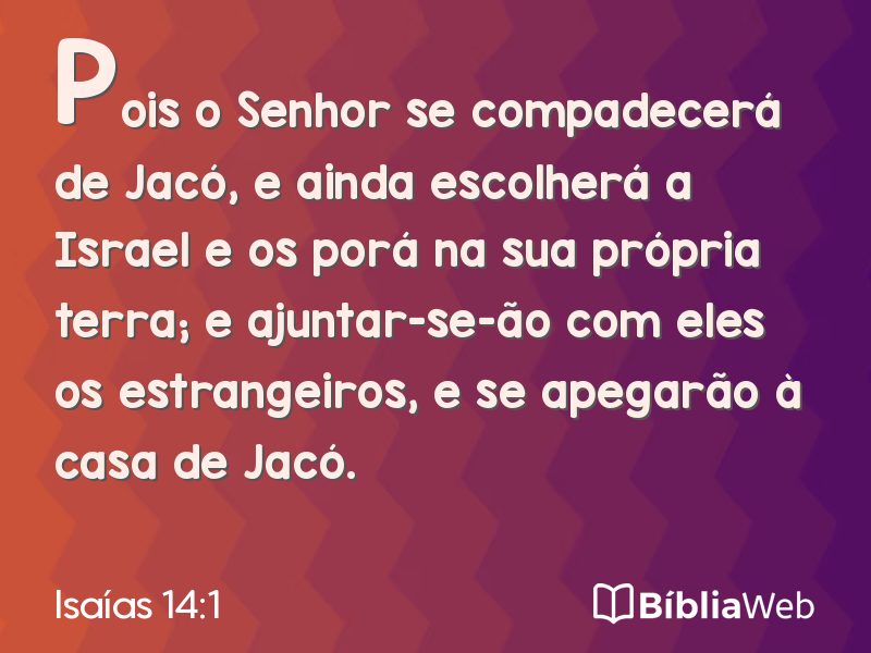 Isaías 14:1 em imagem para compartilhar