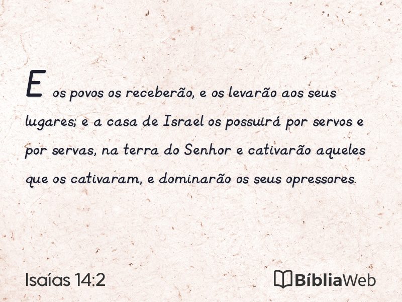 Isaías 14:2 em imagem para compartilhar