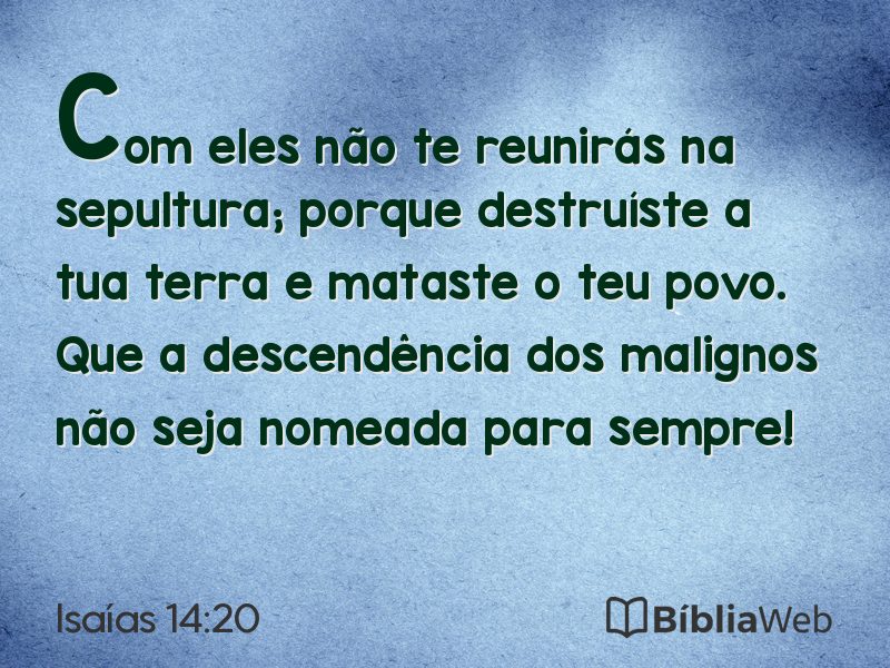 Isaías 14:20 em imagem para compartilhar
