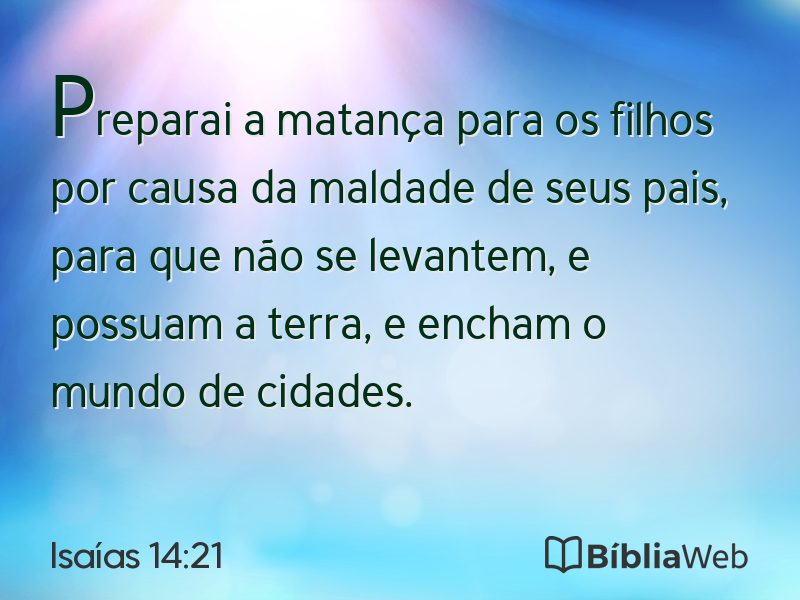Isaías 14:21 em imagem para compartilhar