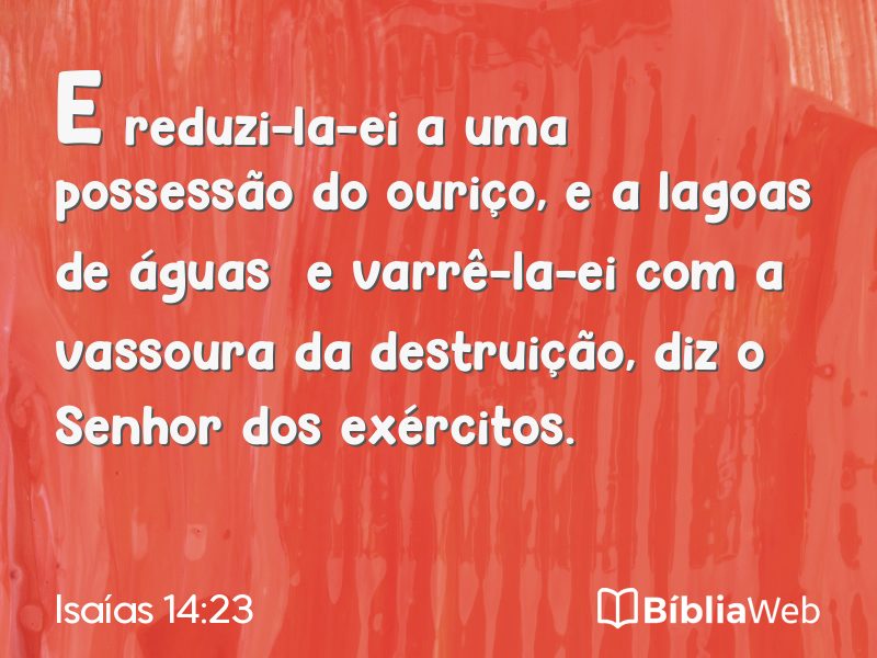 Isaías 14:23 em imagem para compartilhar