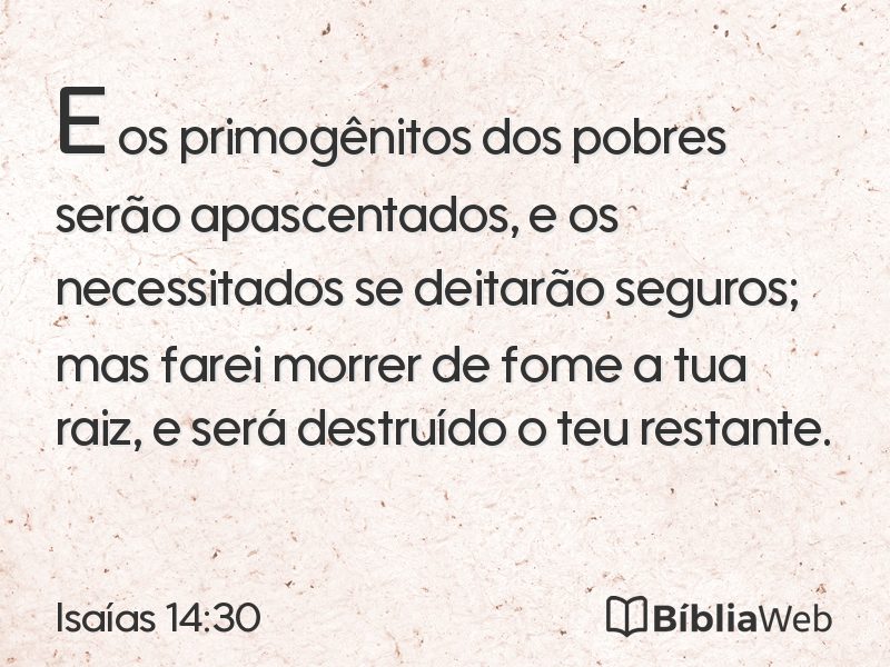 Isaías 14:30 em imagem para compartilhar