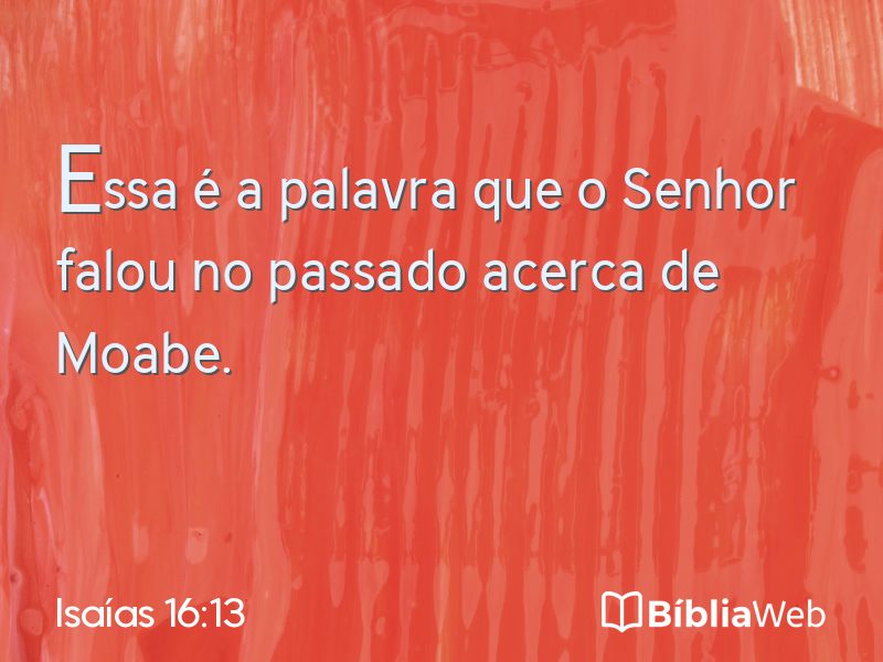 Isaías 16:13 em imagem para compartilhar