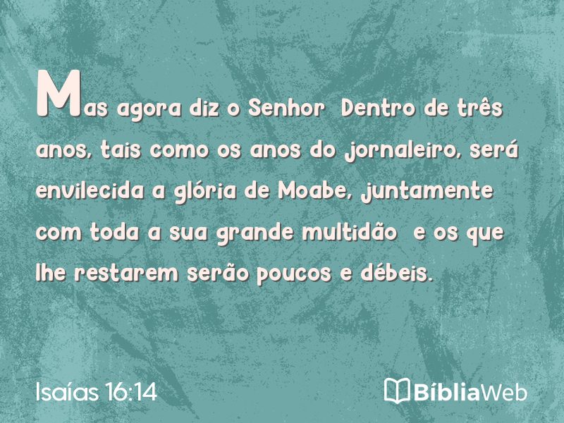 Isaías 16:14 em imagem para compartilhar